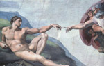 Michelangelo - The Creation of Man (fragment sufitu kaplicy Sykstyskiej, 1508-12)